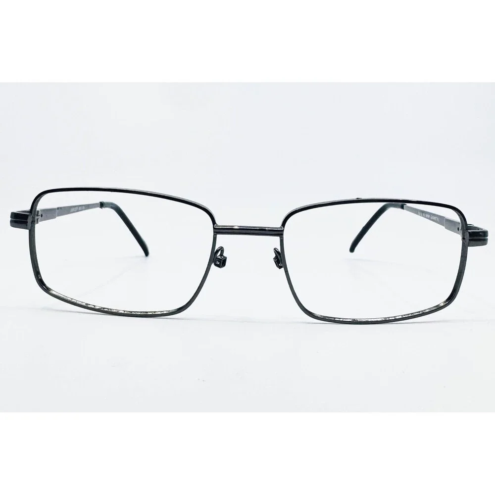 Jubilee Eyeglass Frames Mens Shiny Gunmetal Metal Rectangular 53-18-140 5913